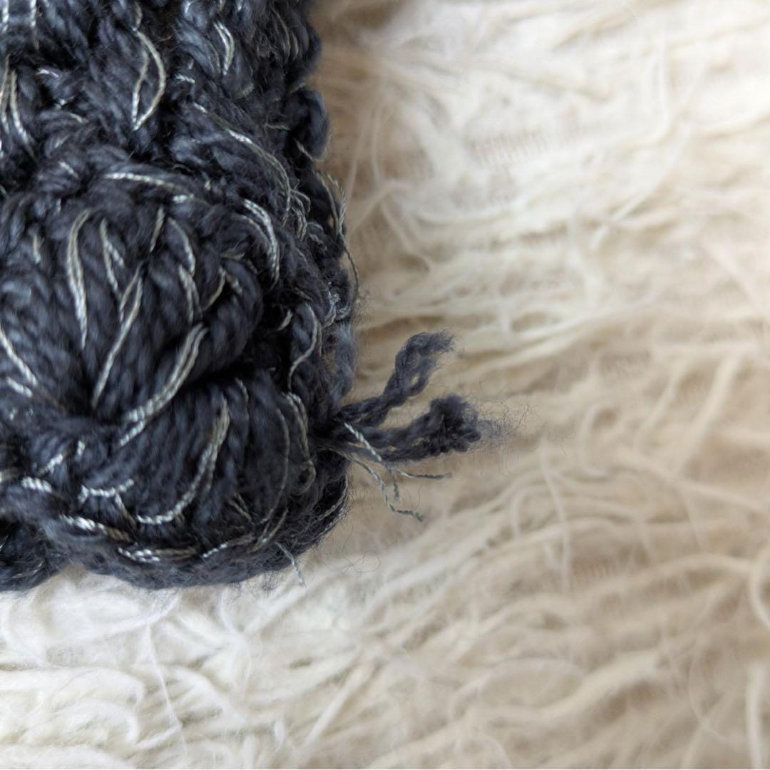 BUNON/ブノン　ハンドラッフルジレ（Gray）手編み　インド製　Free