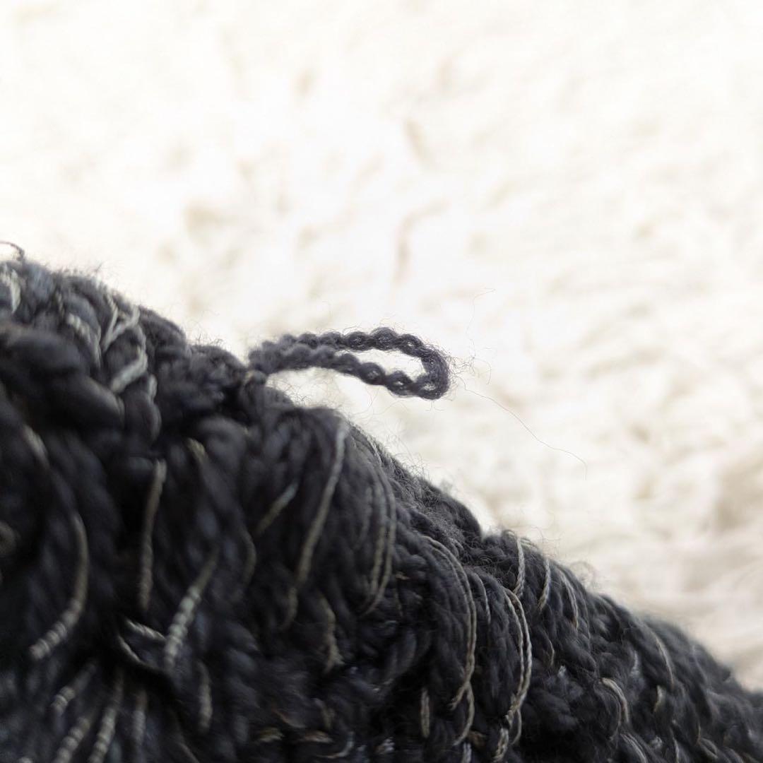 BUNON/ブノン　ハンドラッフルジレ（Gray）手編み　インド製　Free