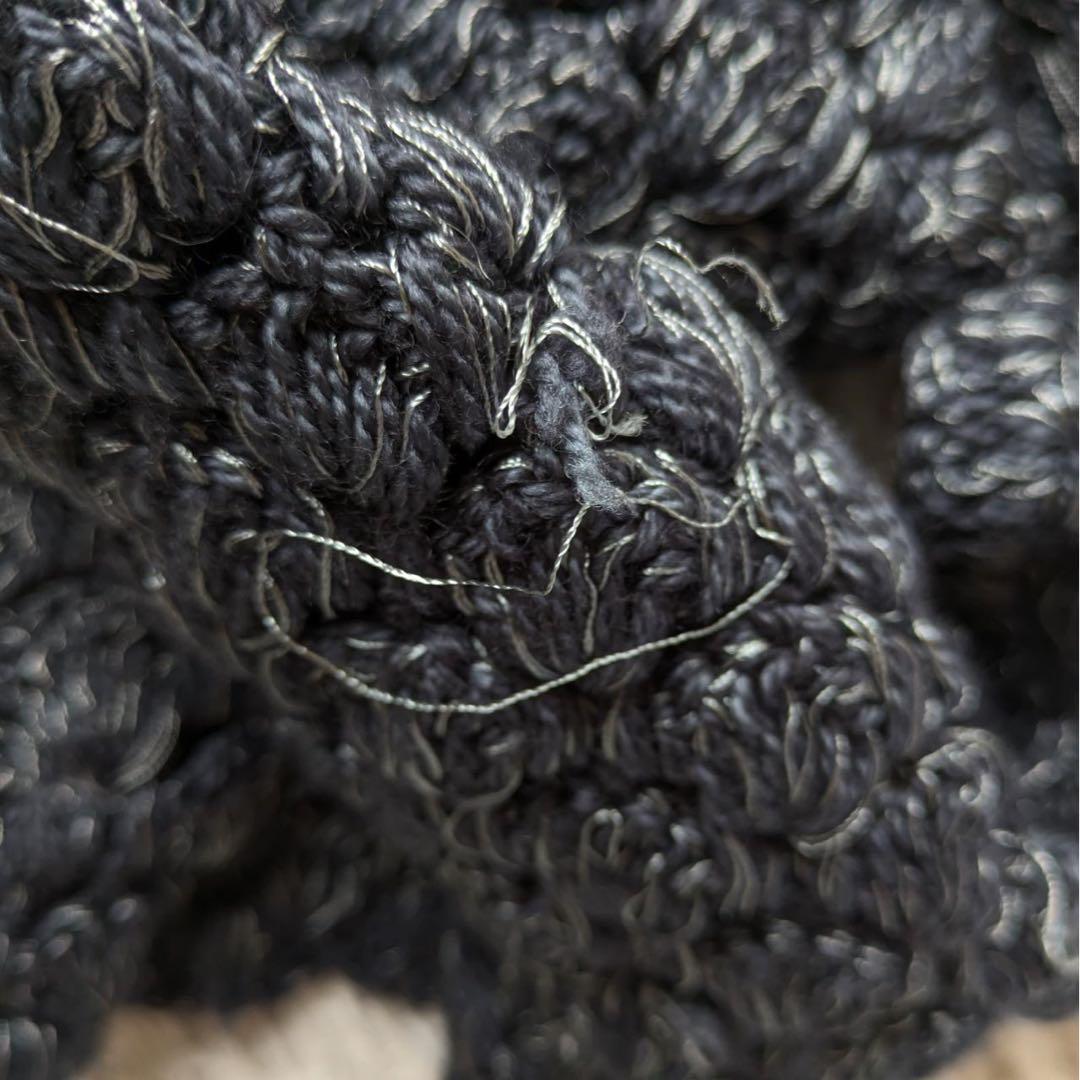 BUNON/ブノン　ハンドラッフルジレ（Gray）手編み　インド製　Free