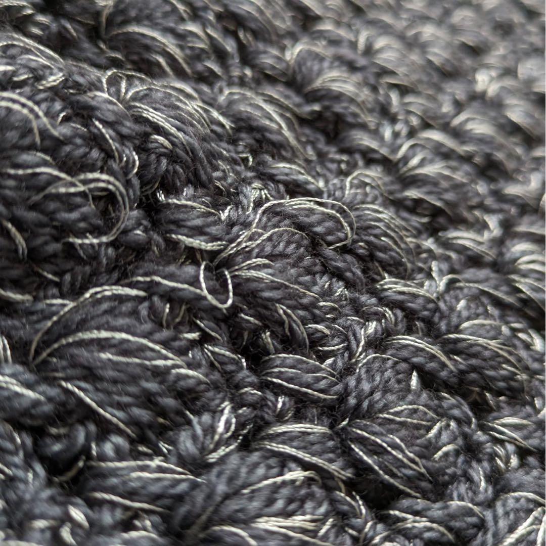 BUNON/ブノン　ハンドラッフルジレ（Gray）手編み　インド製　Free