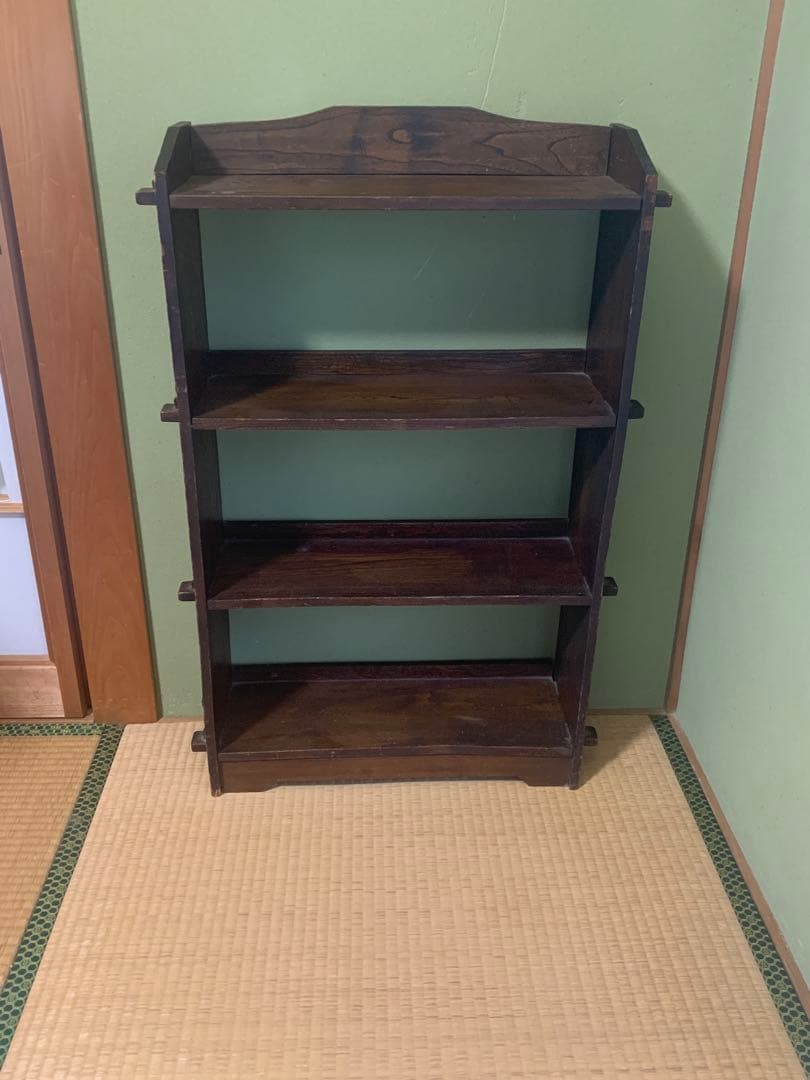 アンティーク 木製ラック シェルフ クサビ棚 本棚 飾り棚 和モダン