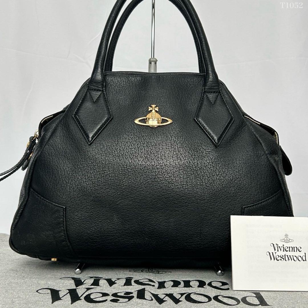 【美品】ヴィヴィアンウエストウッド ヤスミン オーブ ハンドバッグ レザー 黒