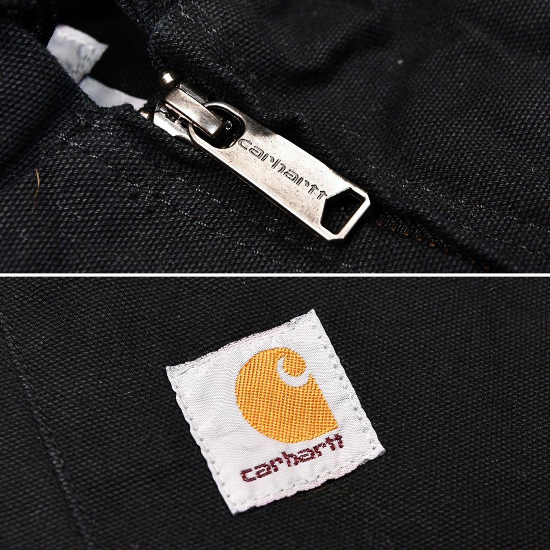 12M534◯ Carhartt ブラック フーディー ダックベスト ジャケット