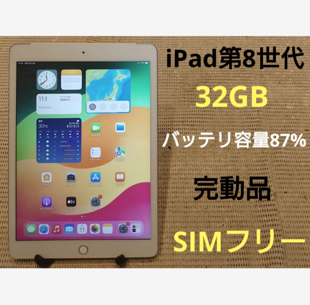 完動品SIMフリーiPad第8世代(A2429)本体32GB送料込MQ1KN
