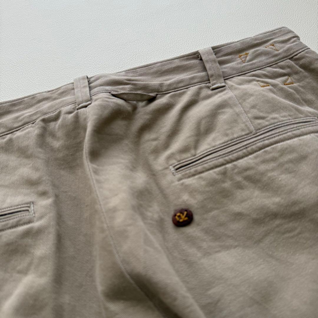 近年　現行　45R 定番チノパン ベージュ ゆったりストレート テーパード