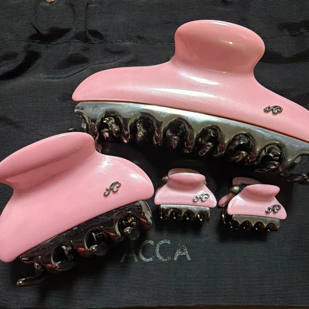 acca バービークリップ　ピンク　ピンクブラック　セット　バラ売り可
