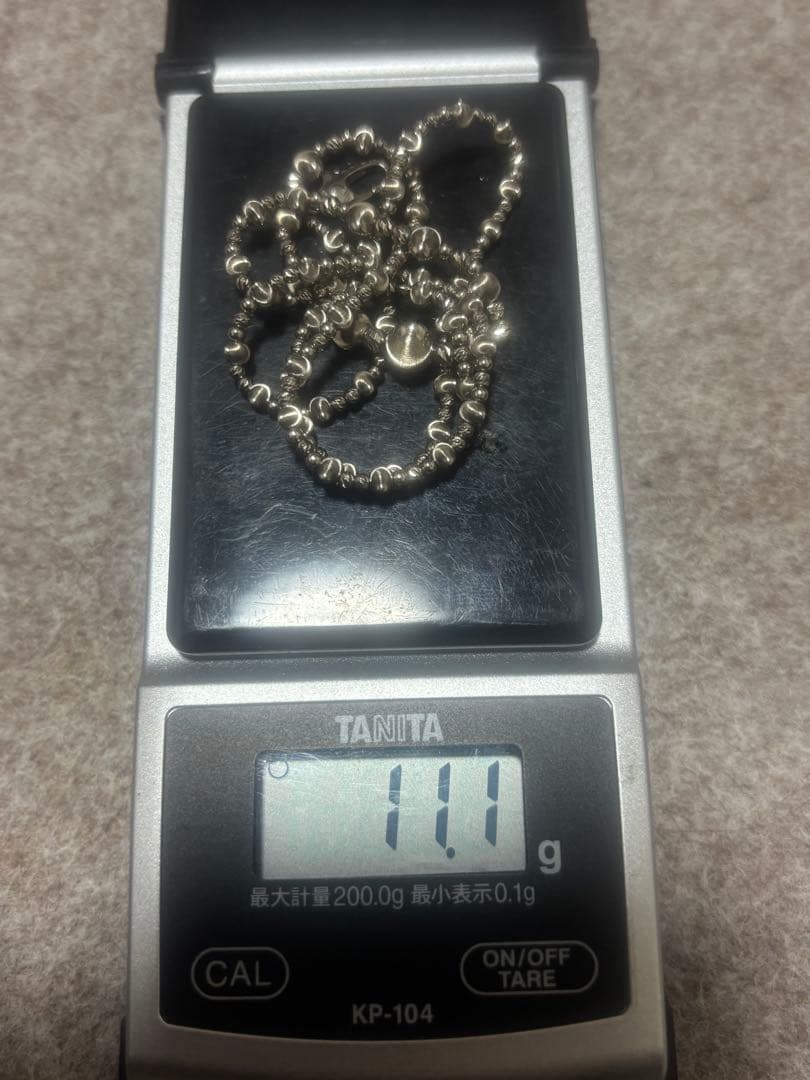 K18wg 18金 ビーズチェーン ネックレス