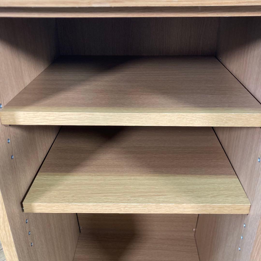 【美品級】無印良品　木製キャビネット　ガラス扉　スリム