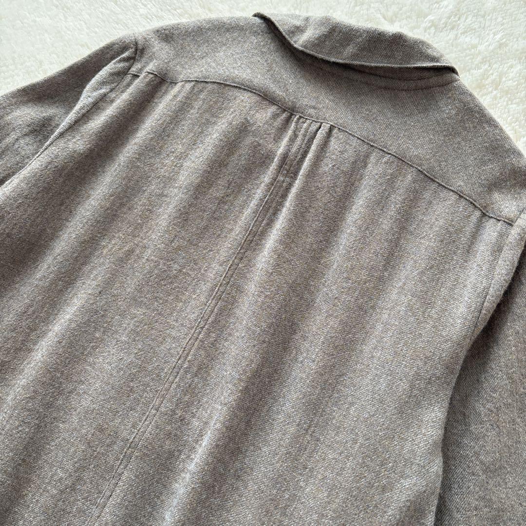 SA-RAH ウール　シャツワンピース　タック　ギャザーワンピース