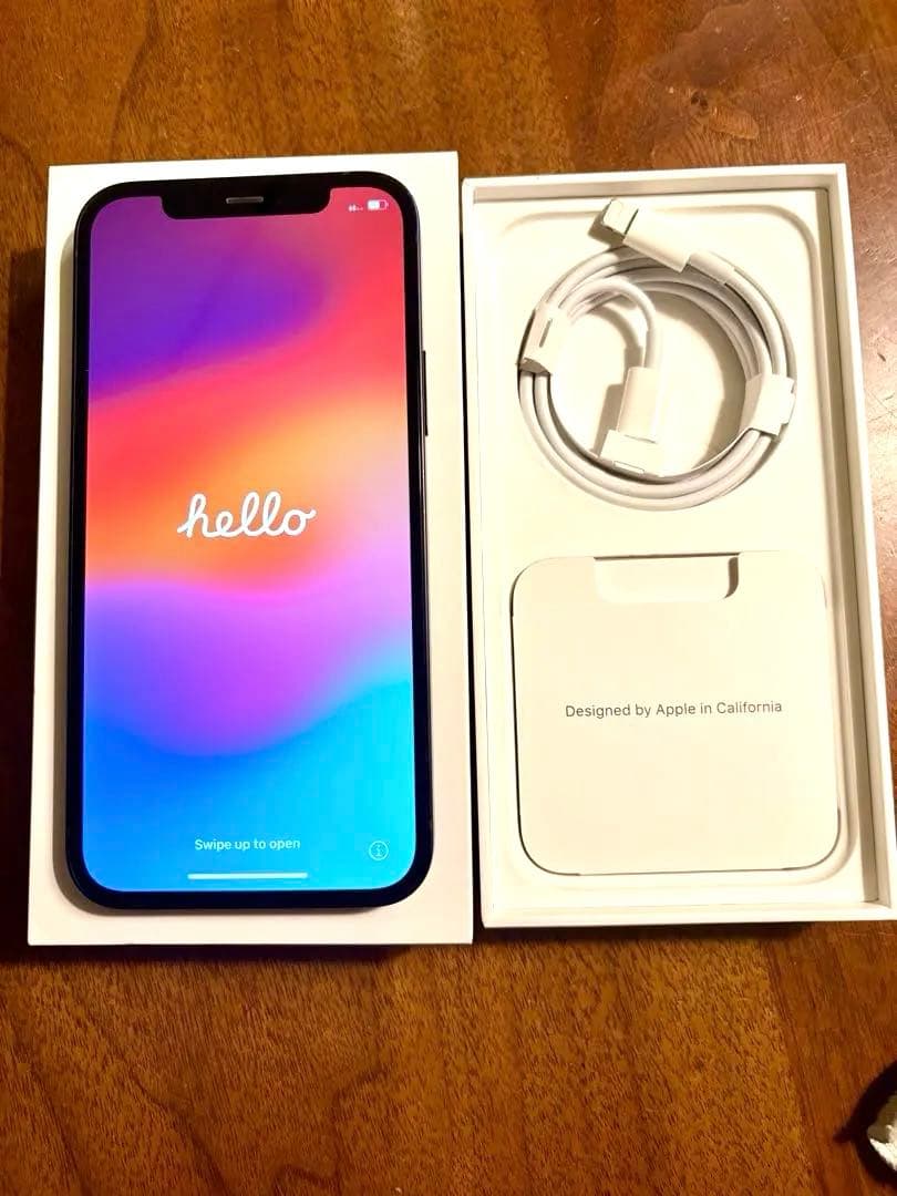 7　　 Apple iPhone 12 ブラック 本体 充電ケーブル箱付き