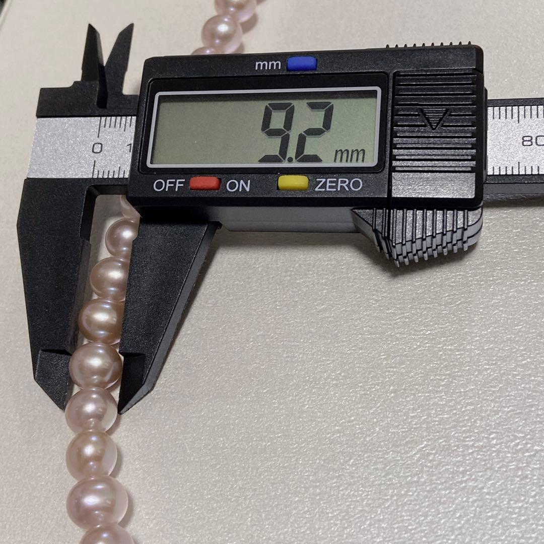 【 大珠 希少 】 本真珠 ピンク パール ネックレス SILVER刻印