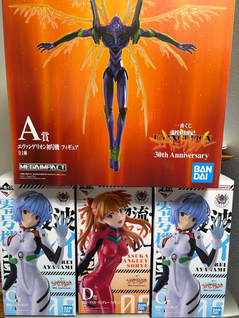 エヴァンゲリオン初号機 A賞 フィギュア　C賞綾波レイ2体　D賞アスカ