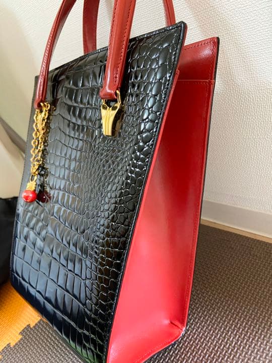 銀座マリー 鞄 ハンドバッグクロコダイル型押し