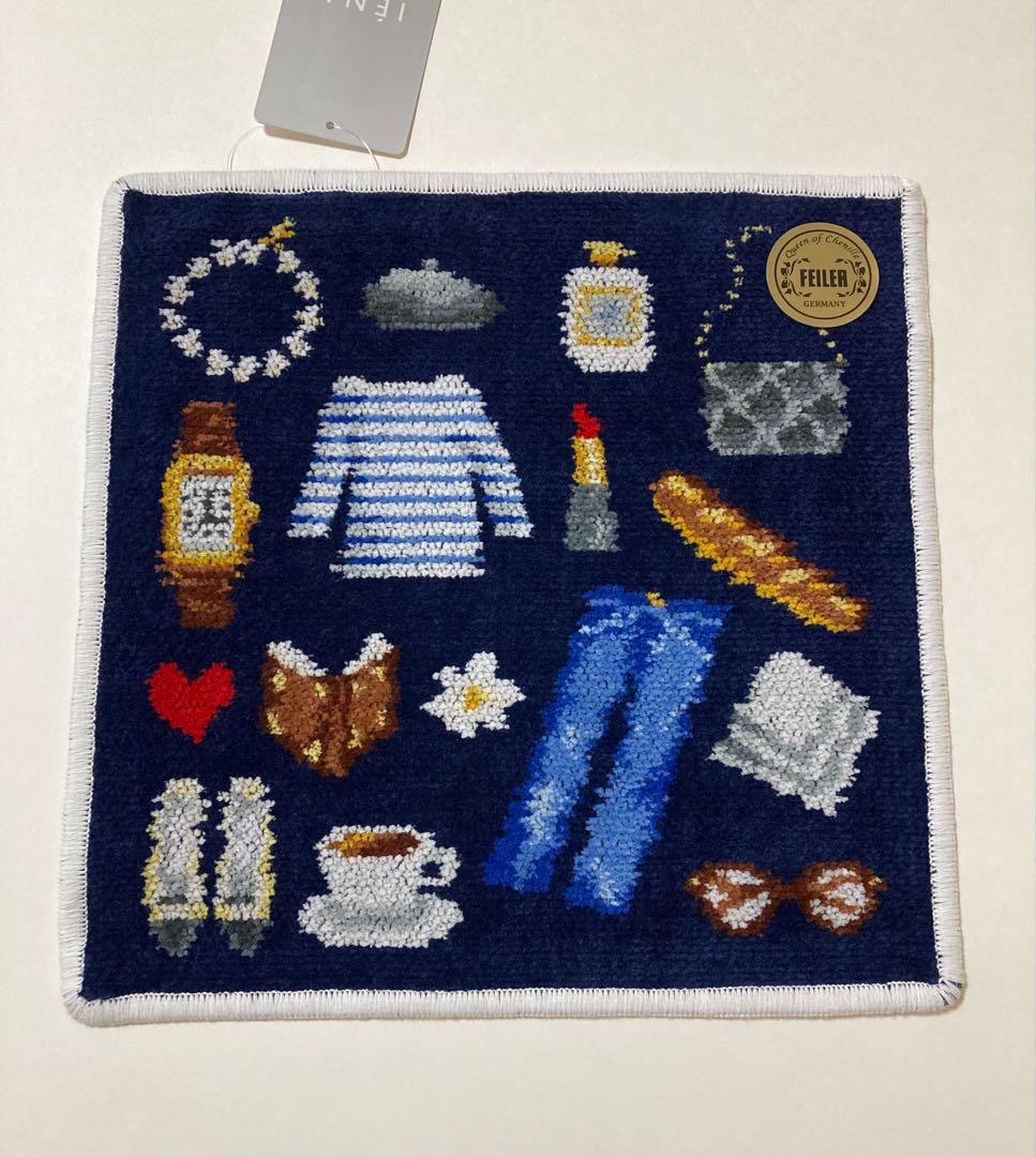 フェイラーハンカチ イエナコラボ IENA別注ネイビー洋服ハート紺色おしゃれ鞄靴