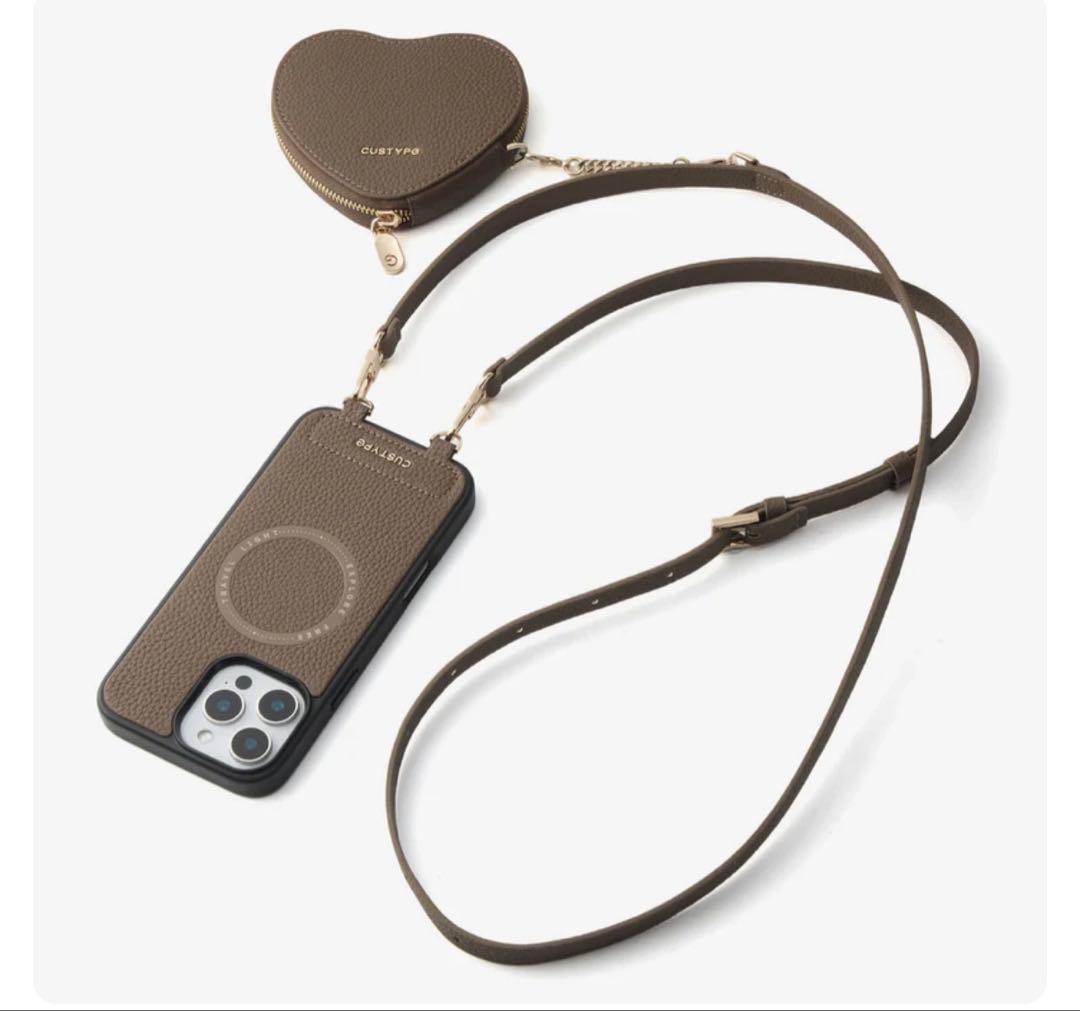 ほぼ未使用CUSTYPE カスタイプ◆ハート型ポーチ付iPhone15対応ケース