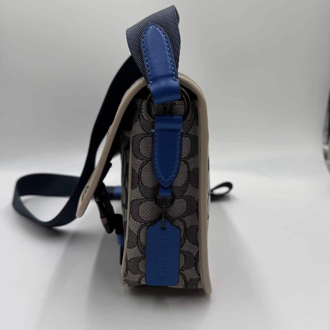 未使用級✨ コーチ リーグ メッセンジャーバッグ シグネチャー ジャガード 白