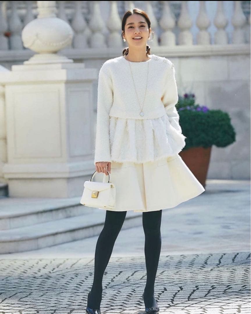 seventen Mサイズハイウエストフレアキュロット(ホワイト)