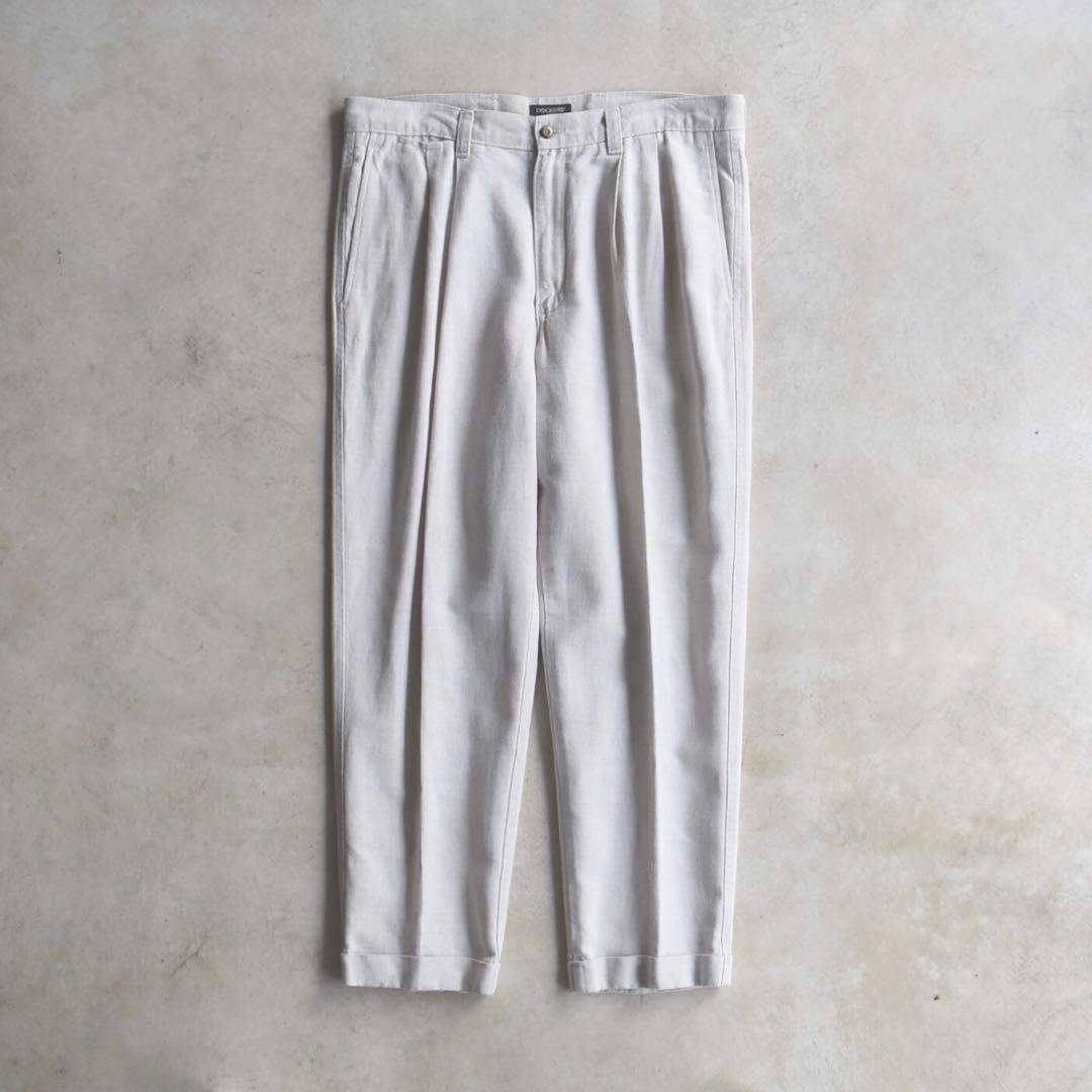 90sドッカーズ リネン ツータックスラックス W36L30 USAリーバイス