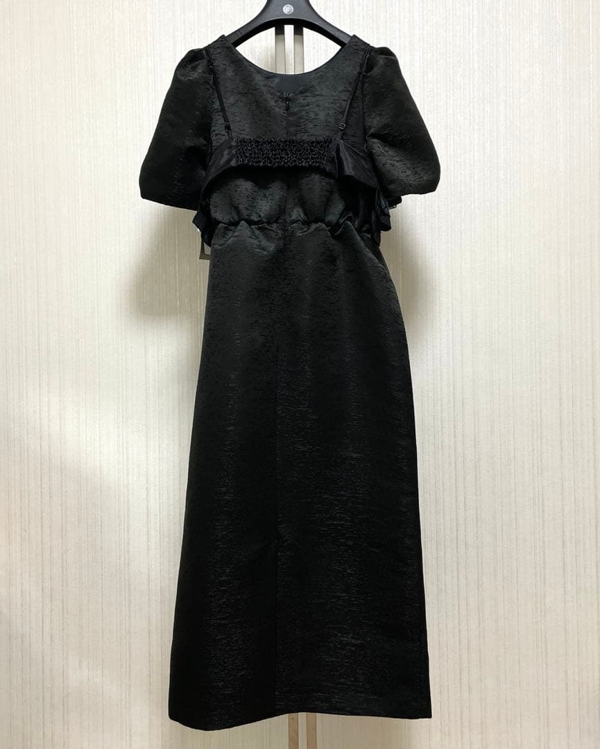 ワンピース LE'RURE Wavy frill bustier stripe dress