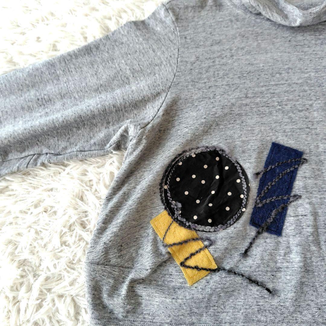 美品 センソユニコ 慈雨 ジウ プルオーバー 異素材 パッチワーク グレー 40