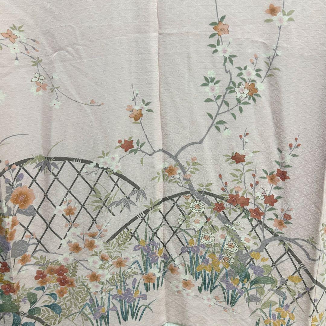 【 さらに値下げ 】　 色鮮やかな手描き友禅　訪問着　花柄　着物スキ倶楽部３１８