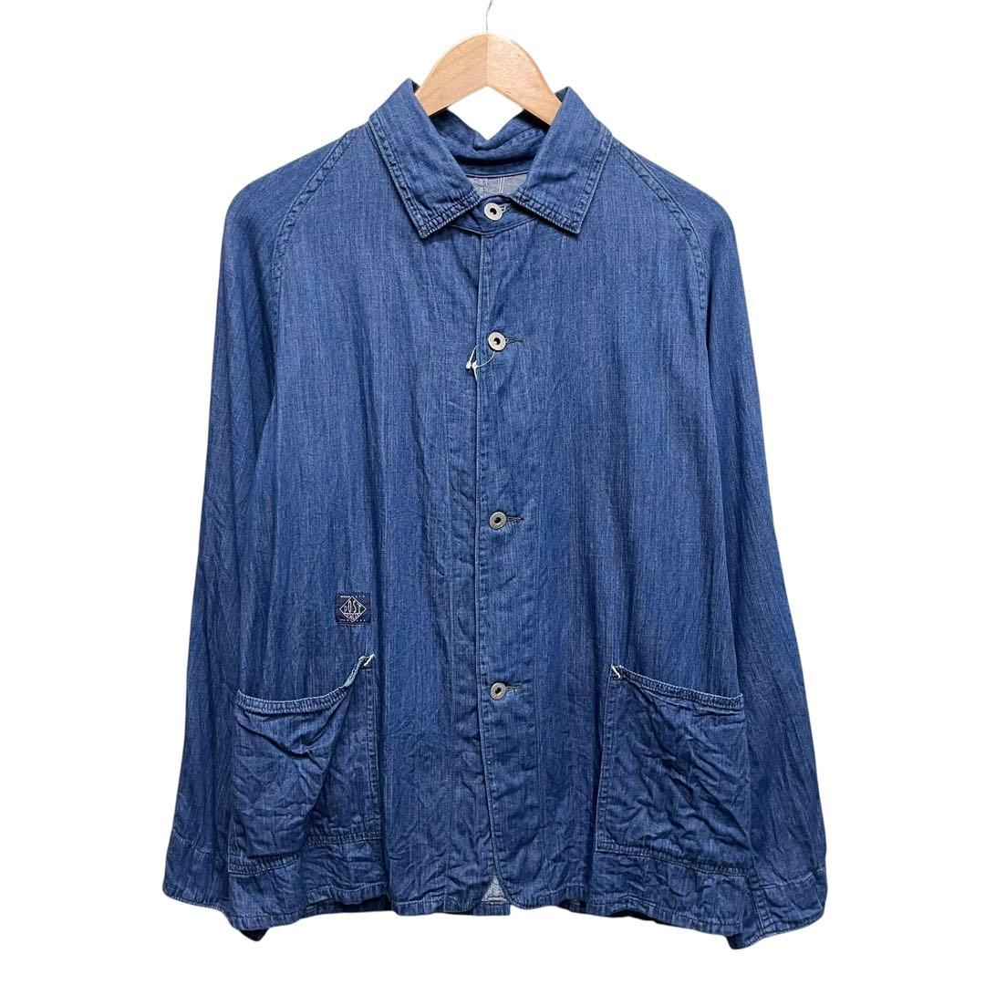 専用 ポストオーバーオールズ コットンシャンブレーカバーオール L