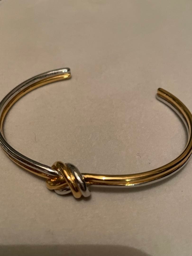 CELINE ノットデザイン バングル　ゴールド&シルバー