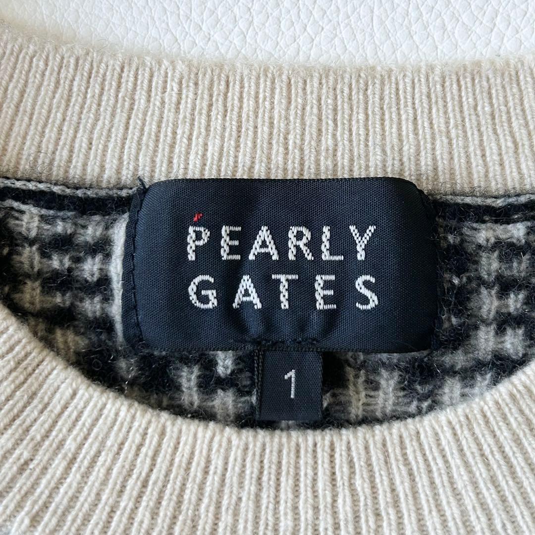 3003A美品 パーリーゲイツ カシミヤ100%千鳥格子ニット 近年