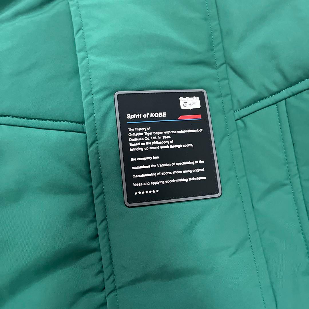 新品　Onitsuka Tiger ダウンジャケット　グリーン　Lサイズ