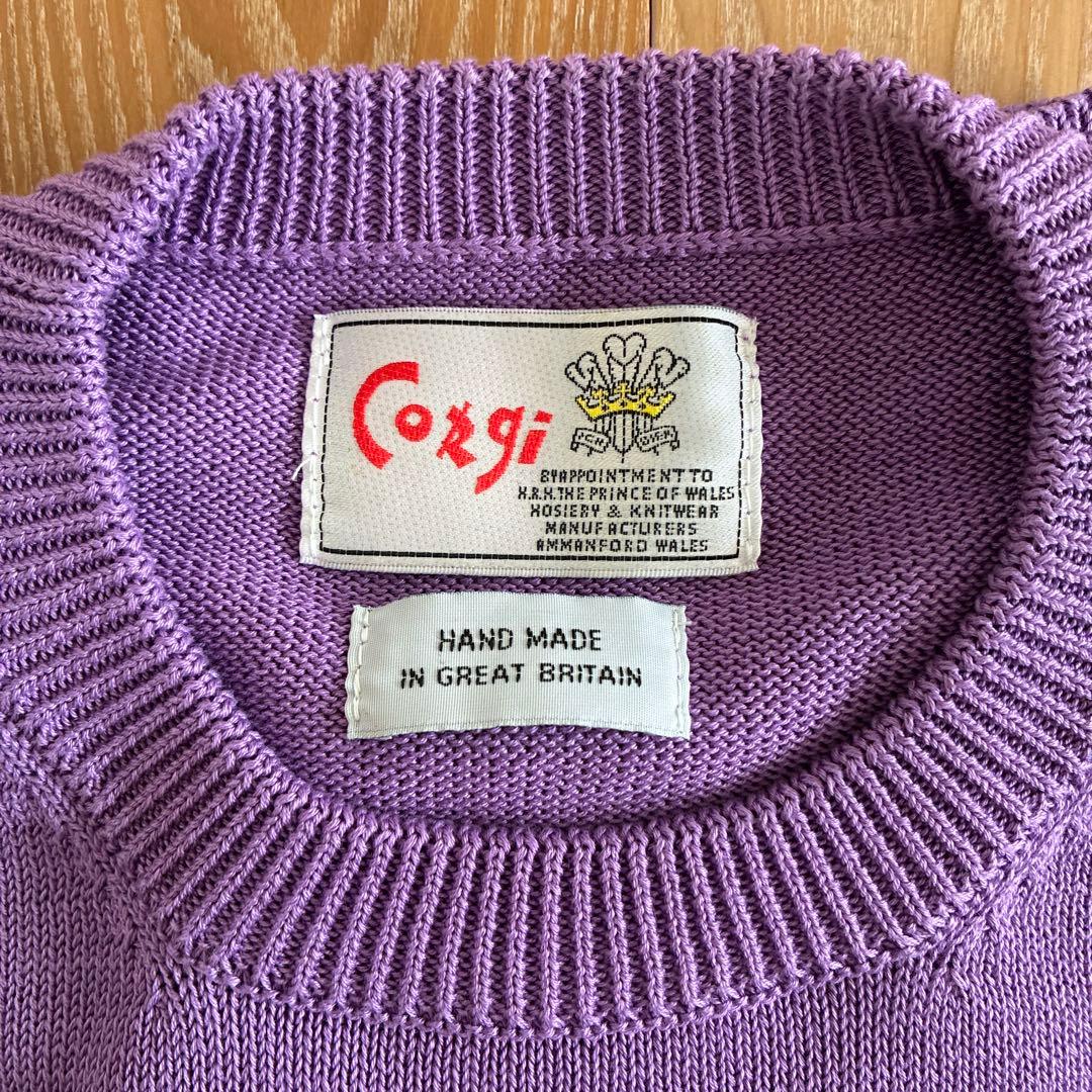 Corgi ハンドメイド 紫コットンニットセーター
