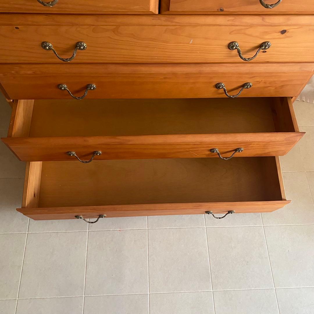 アンティーク　チェスト　カントリー　北欧　丸脚　フレンチカントリー　家具　棚