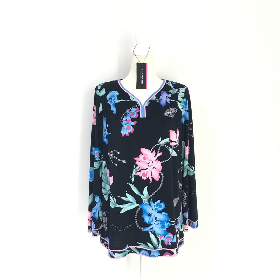 新品未使用　LEONARD レオナール　カンカン　ストレッチ　チュニック　タグ付