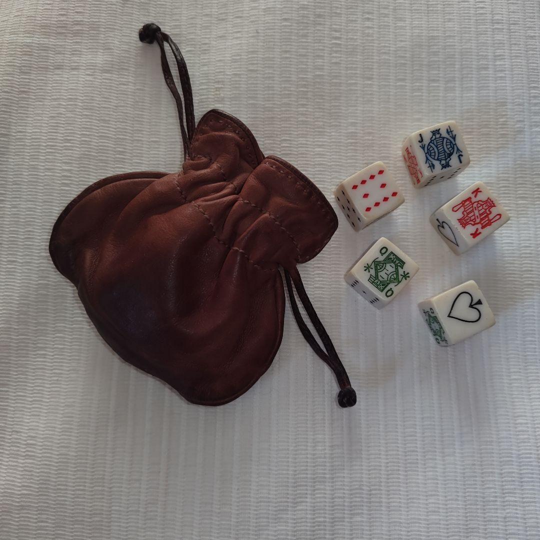 【レア・珍品】エルメス　ヴィンテージ　革ポーチ　ダイスセット　サイコロ