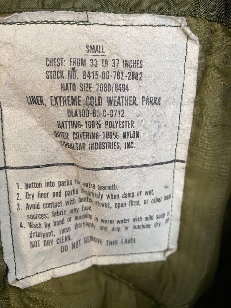 70's US.ARMY M-65 フィッシュテールコート　SMALL