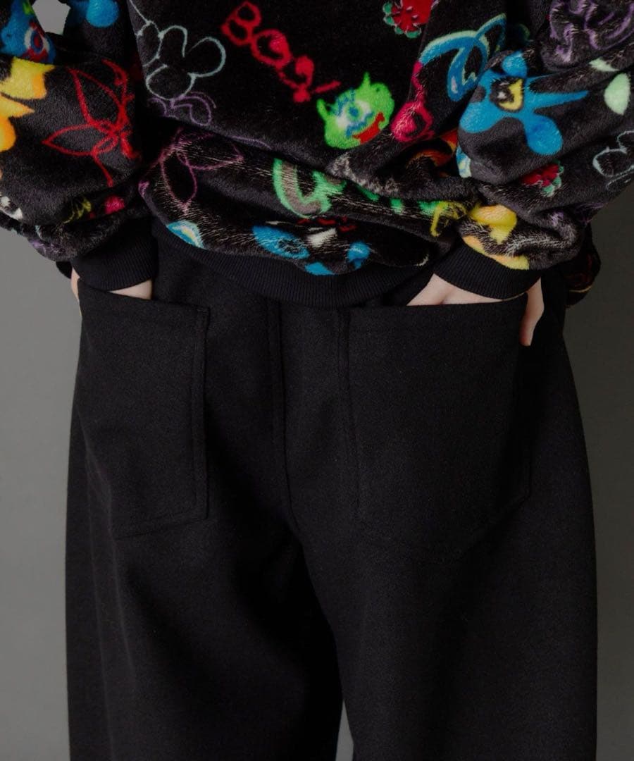 新品タグ付 スカラー　153765：POP刺繍起毛あったかパンツ