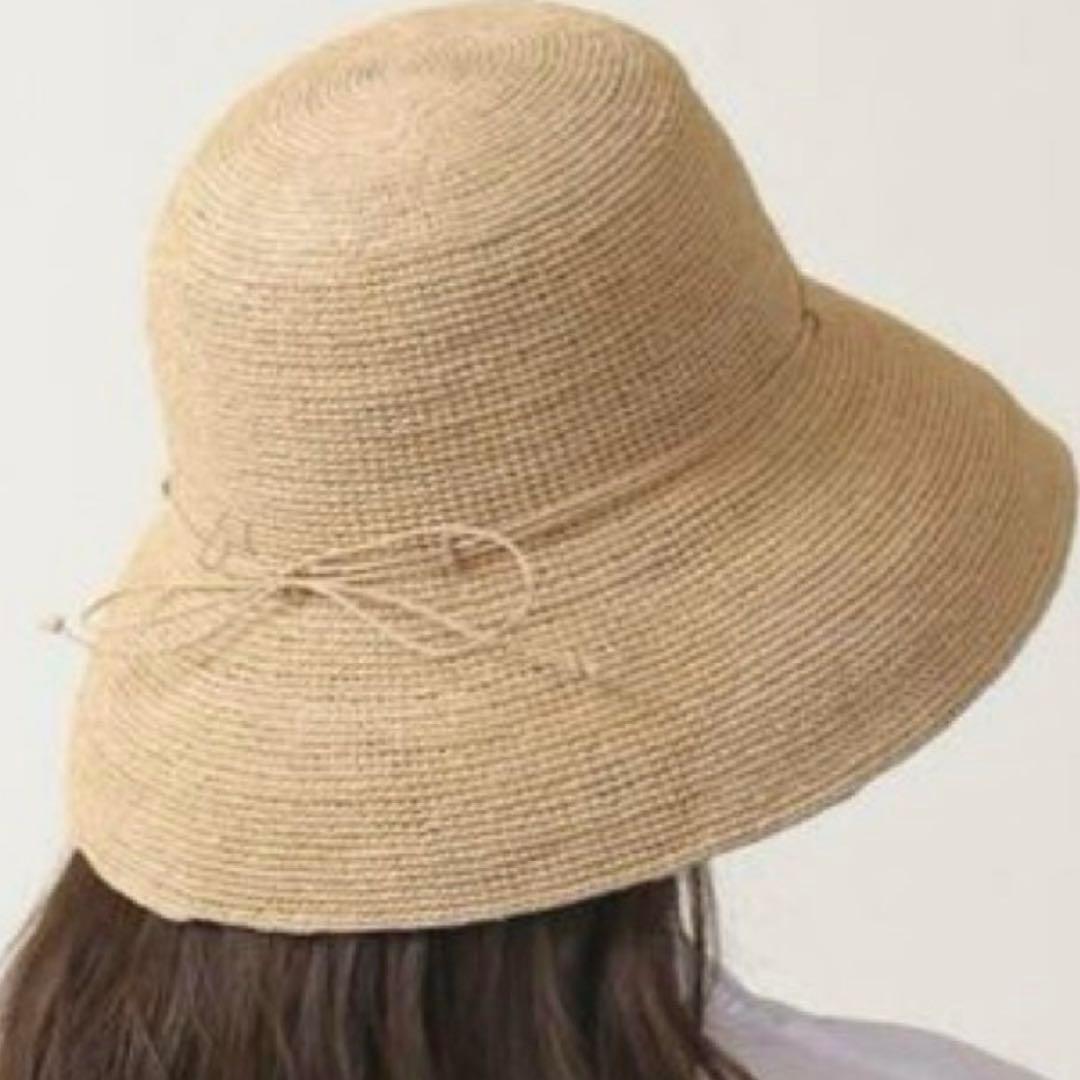 【ここ】HELEN KAMINSKI ベージュ 麦わら帽子 収納袋付き