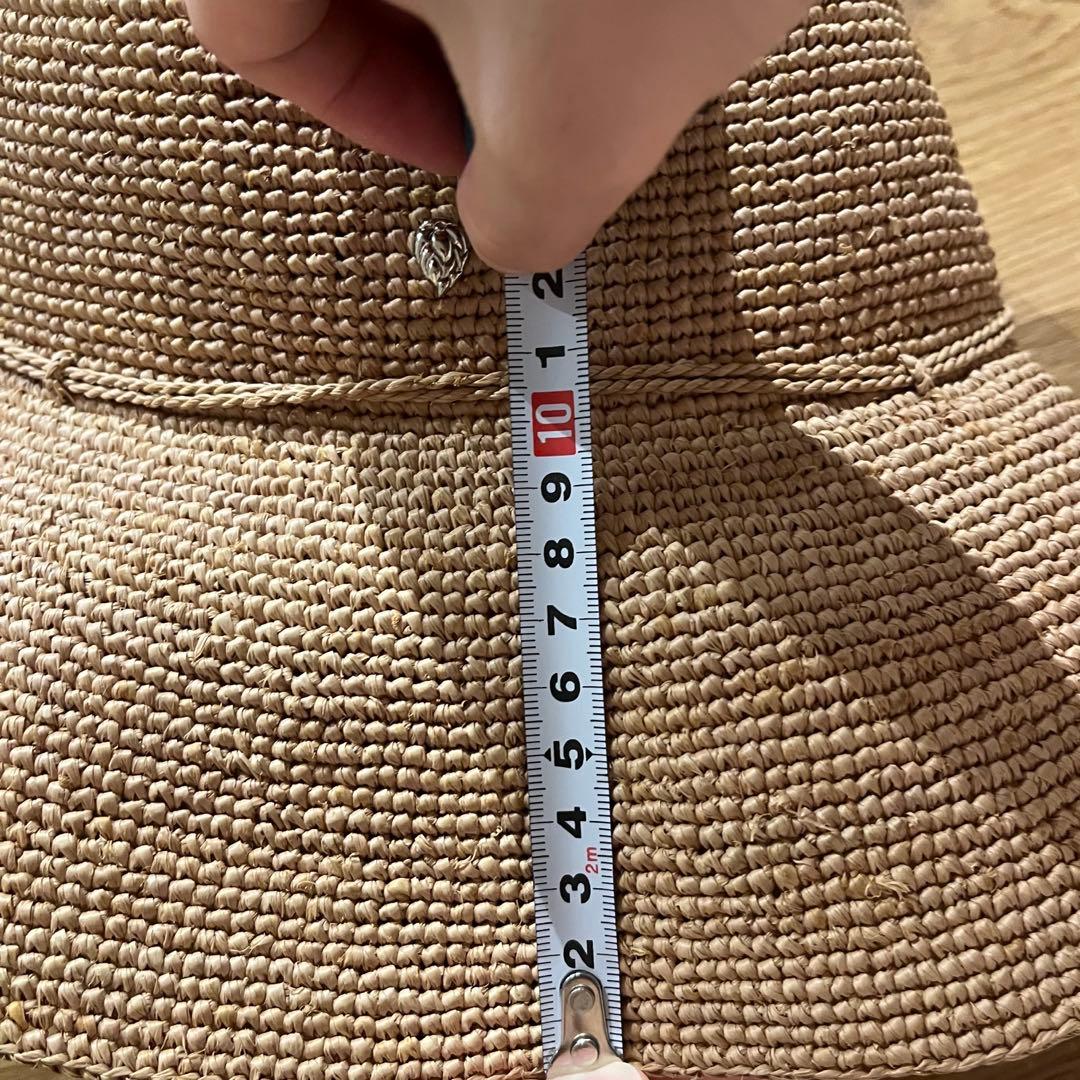 【ここ】HELEN KAMINSKI ベージュ 麦わら帽子 収納袋付き