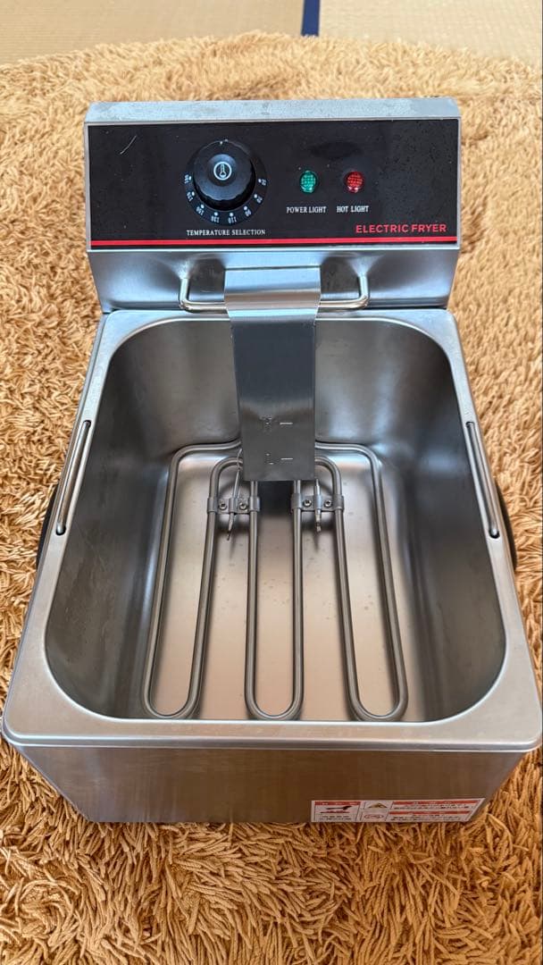 電気フライヤー ステンレス製 温度調節機能付き