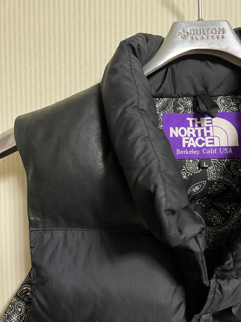 【希少】THE NORTH FACE ダウンベスト L 黒　裏地ペイズリー