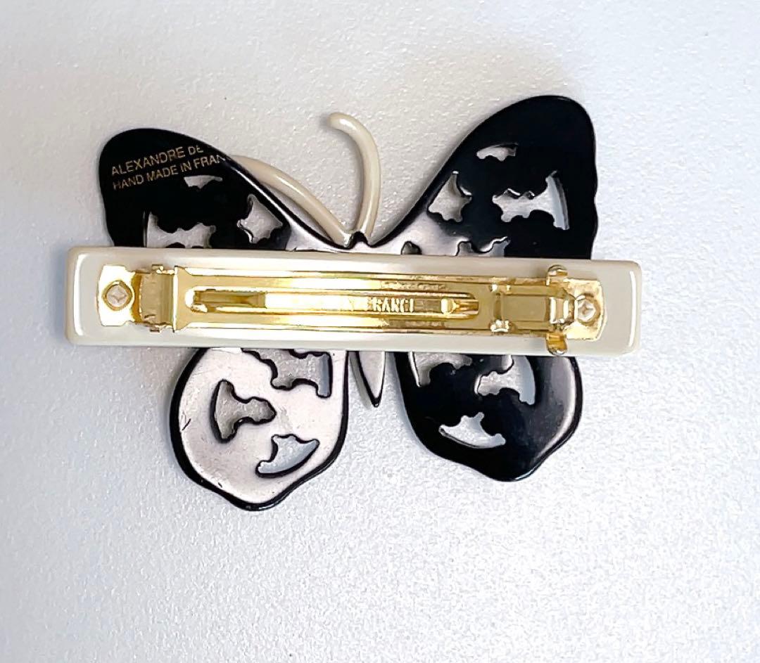 アレクサンドルドゥパリ　バレッタ　バタフライ　モノトーン　大人気　希少