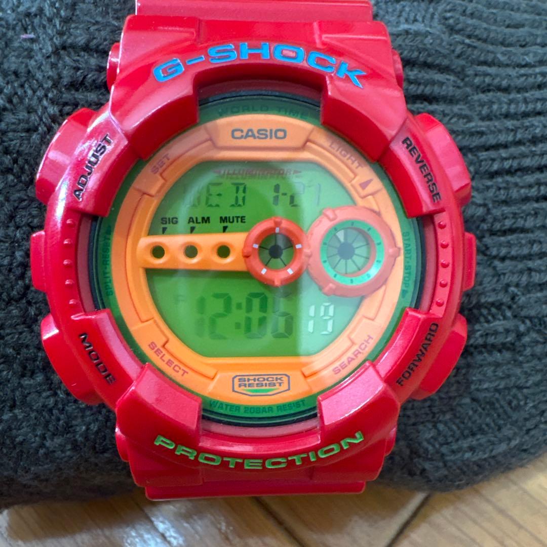 爺*麺様 G-SHOCK ジーショック GD-100HC-4JF ハイパーカラー