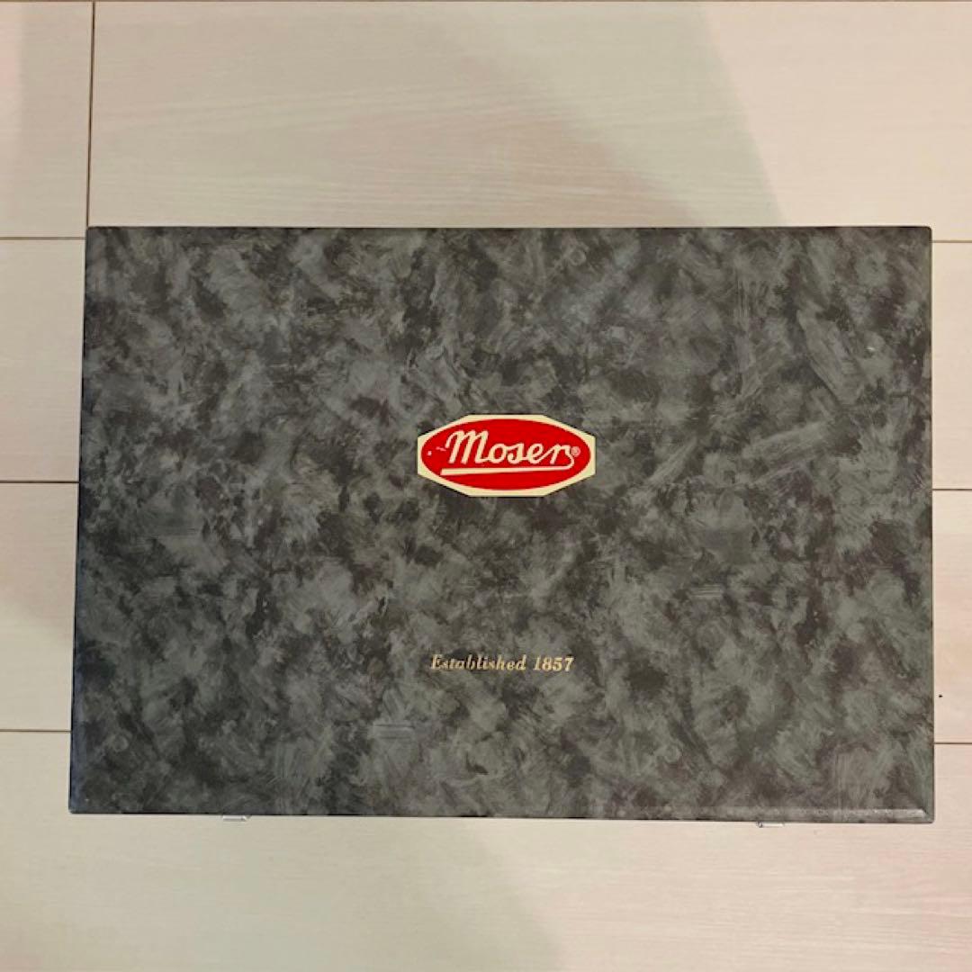 MOSER モーゼル　クリスタルガラス 花瓶　フラワーベース　パープル　薄紫　鹿