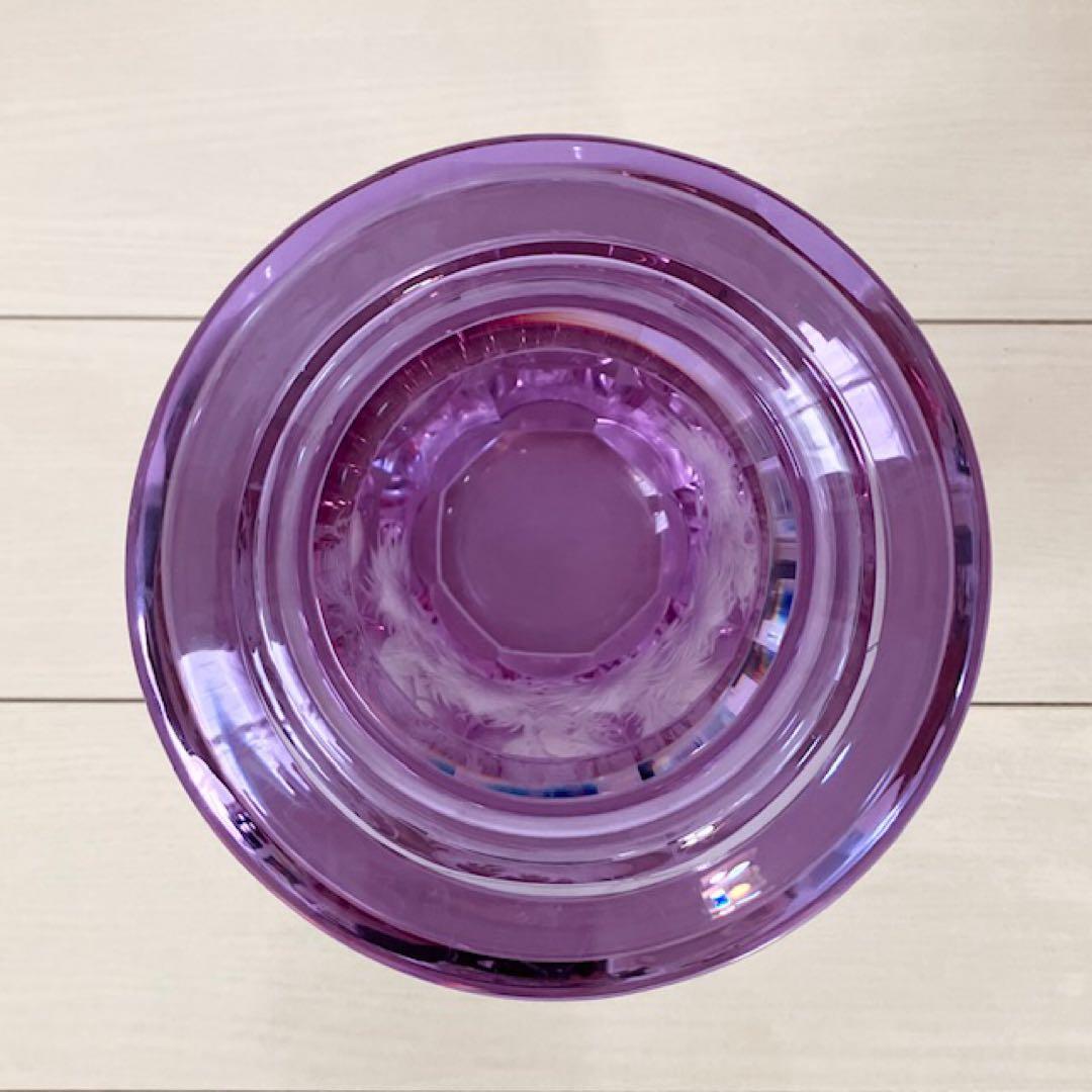 MOSER モーゼル　クリスタルガラス 花瓶　フラワーベース　パープル　薄紫　鹿