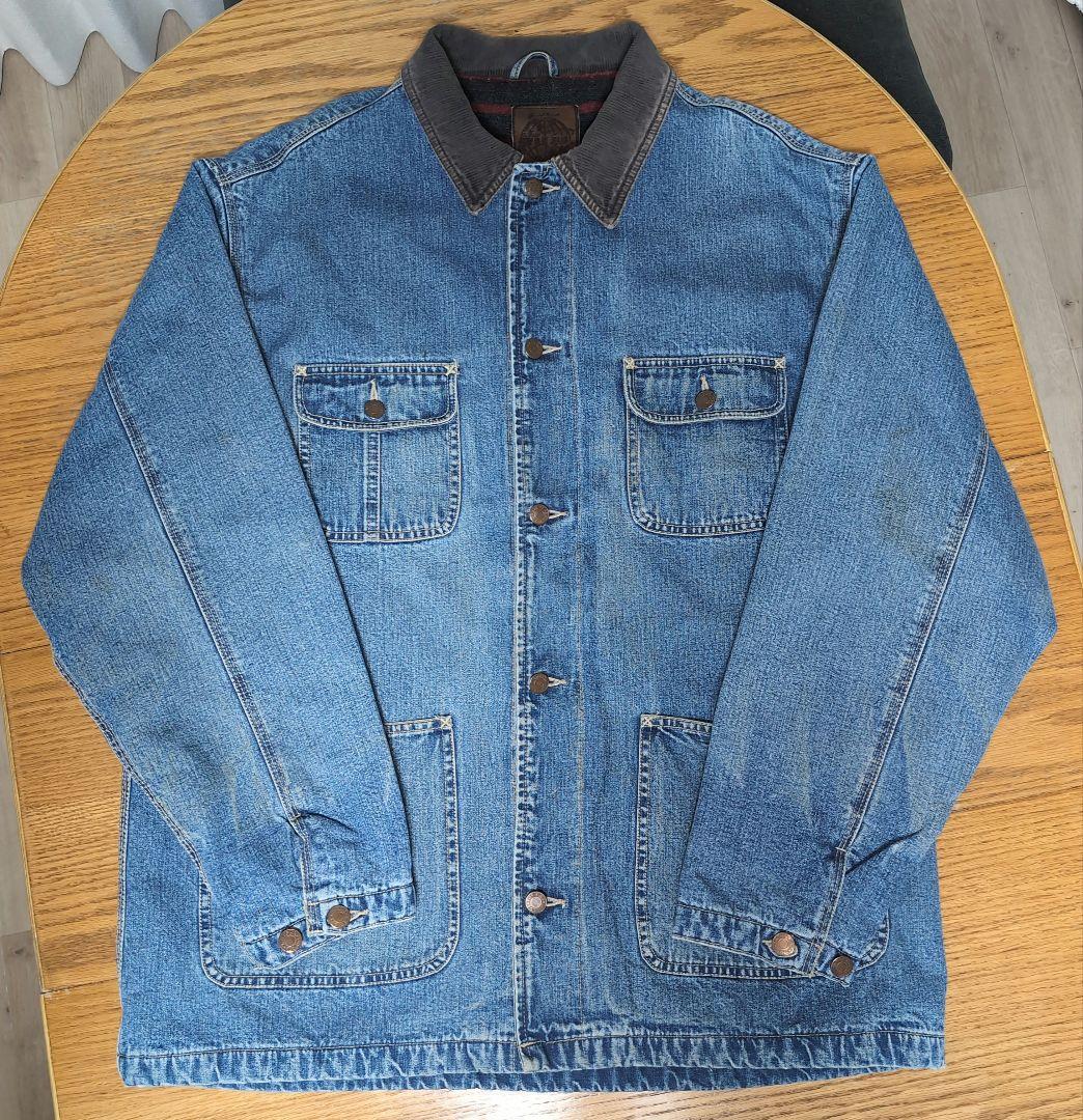 90s old GAP カバーオール 裏地付き 襟コーデュロイ 3本ステッチ