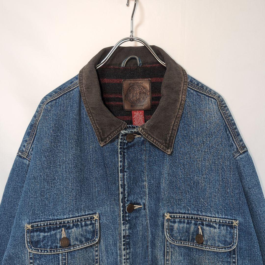 90s old GAP カバーオール 裏地付き 襟コーデュロイ 3本ステッチ