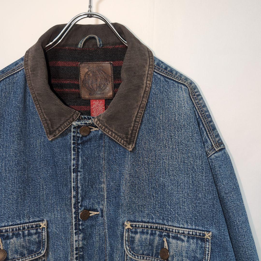 90s old GAP カバーオール 裏地付き 襟コーデュロイ 3本ステッチ