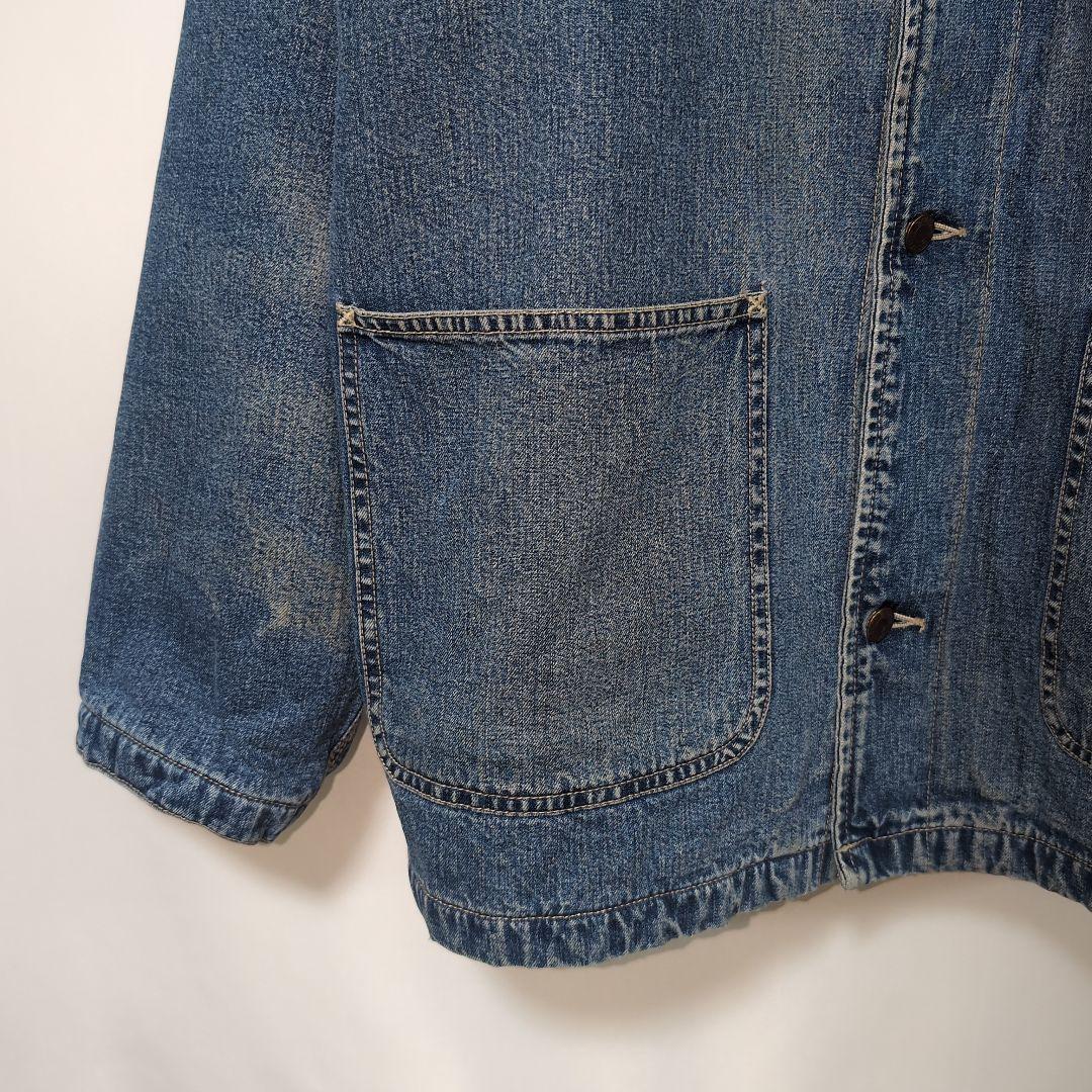 90s old GAP カバーオール 裏地付き 襟コーデュロイ 3本ステッチ