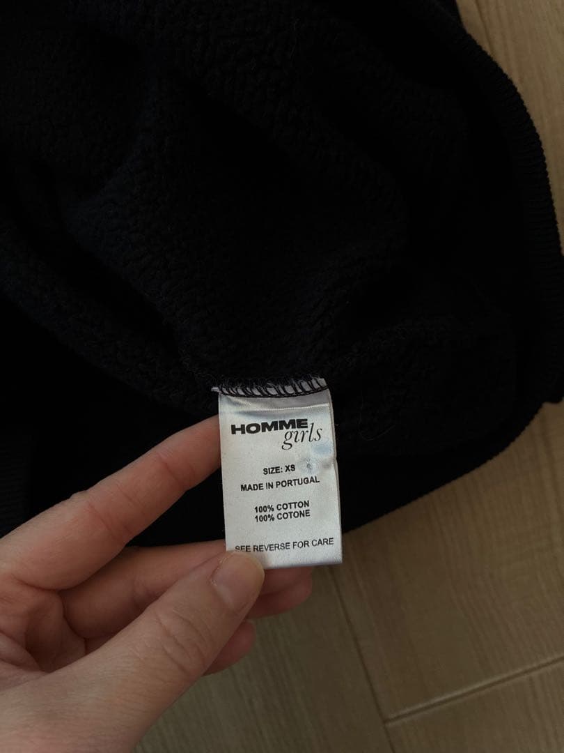 Hommegirls オムガールズ クルーネック スウェット 黒