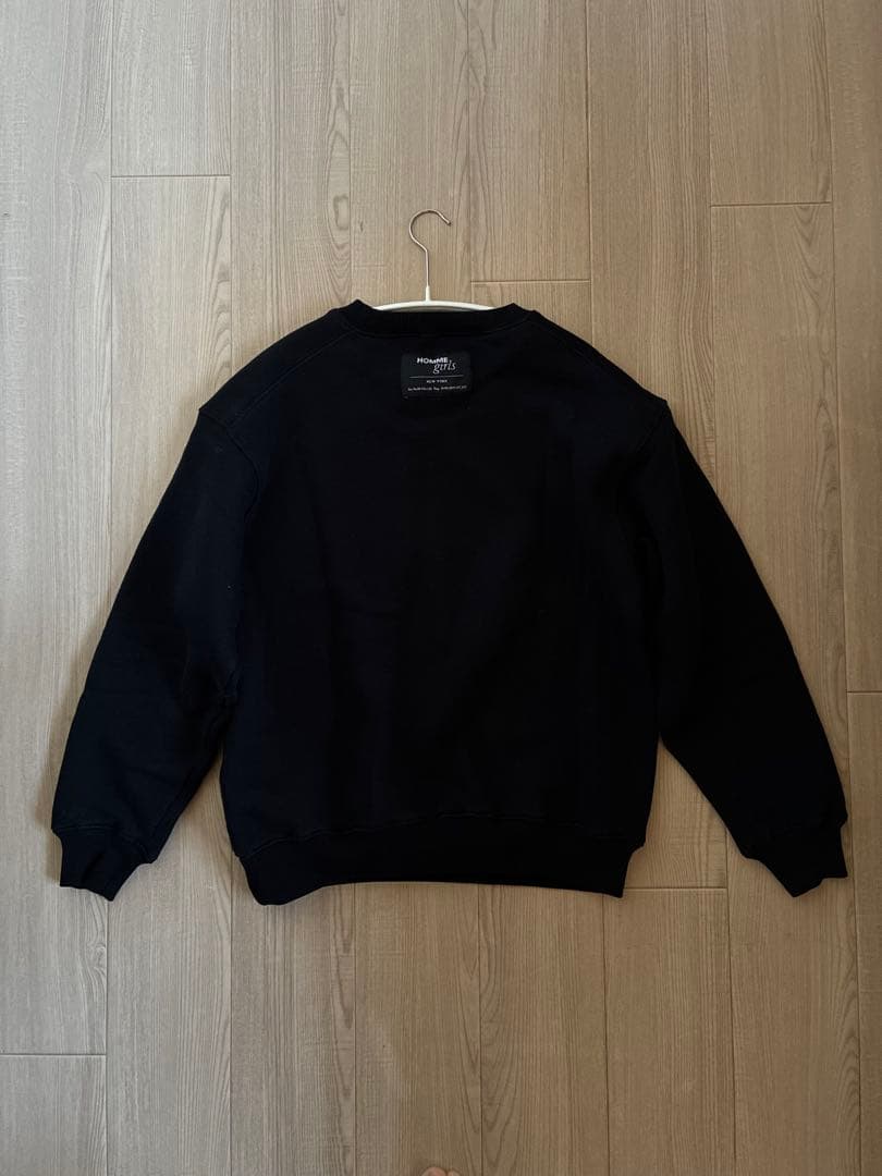 Hommegirls オムガールズ クルーネック スウェット 黒
