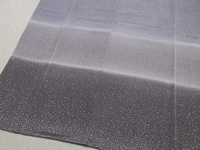 付け下げ小紋：美品：アラレ小紋・グレー・アズキ色：袷正絹：７号：P30